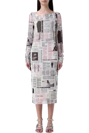 Patrizia Pepe Kleedjes, Dames, Veelkleurig, M, Polyester, Midi Jurk voor Vrouwen