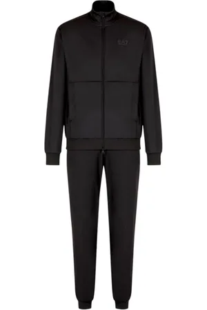 EA7 Sport, Heren, Zwart, S, Polyester, Sportief Zwart Trainingspak