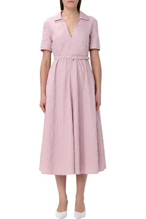 add Kleedjes, Dames, Roze, XS, Boter Textured Midi Jurk met Riem