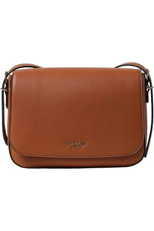 Twin-Set Tassen, Dames, Bruin, ONE Size, Leer, Leren Schoudertas