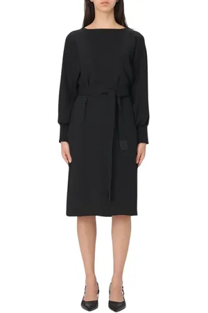 Emporio Armani Kleedjes, Dames, Zwart, 2Xs, Witte Boat Neck Mini Jurk