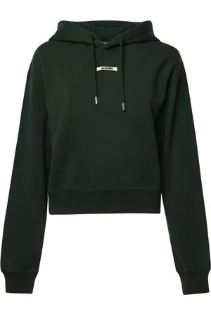 Jacquemus Sweatshirts & Hoodies, Dames, Groen, M, Stijlvolle Gros Grain Hoodie Sweaters