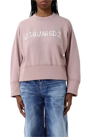 Dsquared2 Sweatshirts & Hoodies, Dames, Roze, XS, Katoen, Luxe Roze Cropped Sweatshirt