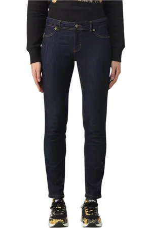 VERSACE Jeans, Dames, Blauw, W27, Katoen, Stijlvolle Skinny Jeans voor Vrouwen