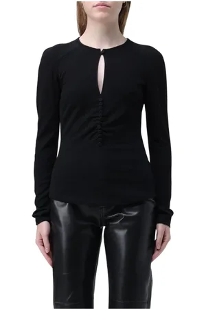 Isabel Marant Tops, Dames, Zwart, S, Wol, Zwarte Wollen Blend Gebreide Top
