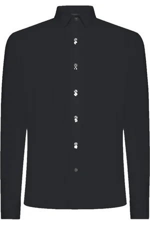 RRD Overhemden, Heren, Blauw, XL, Blauw Zwart Open Kraag Shirt