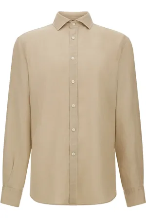 Boggi Milano Overhemden, Heren, , 3Xl, Linnen, Regular Fit Linnen Overhemd