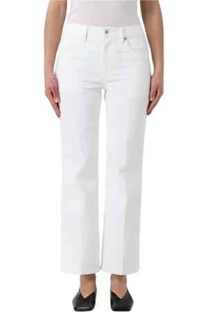 Jil Sander Jeans, Dames, Wit, W25, Elegante Wide Leg Witte Jeans