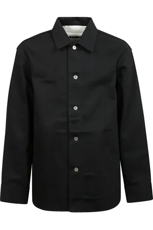 Jil Sander Jassen, Heren, Zwart, L, Denim, Denim klassieke overhemd met knoopsluiting