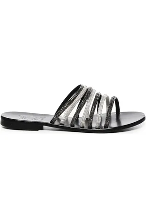 V°73 Schoenen, Dames, Zwart, 37 EU, Zwarte Sandalen met Open Neus Gemaakt in Italië