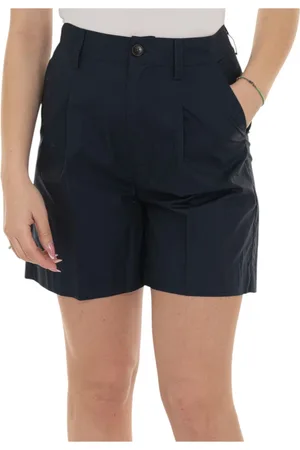 Woolrich Korte broeken, Dames, Blauw, W29, Katoen, Bermuda shorts van katoen met darts