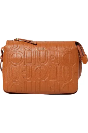 Liu Jo Tassen, Dames, Bruin, ONE Size, Leer, Geel Room Crossbody Tas