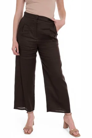 Max Mara Broeken, Dames, Bruin, S, Zachte Wijde Pijp Broek
