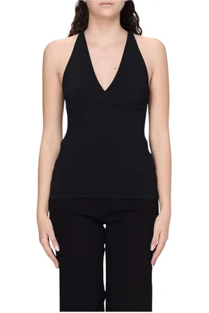 Max Mara Tops, Dames, Zwart, L, Bruine Halternek Top