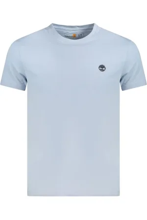 Timberland Tops, Heren, Blauw, M, Katoen, Blauw Katoenen Slim Fit Crew Neck T-Shirt met Logo