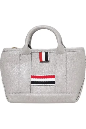 Thom Browne Tassen, Dames, Grijs, ONE Size, Leer, Elegante Grijze Mini Tote Tas
