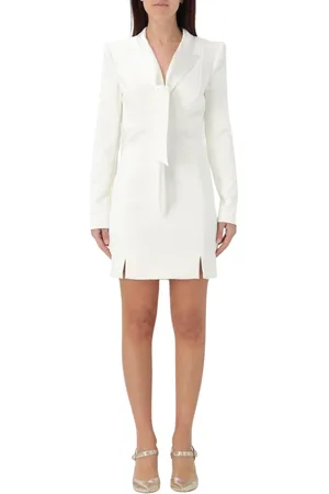 Elisabetta Franchi Kleedjes, Dames, , S, Elegante Ivoor Strik Taille Jurk