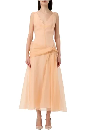 DEL CORE Kleedjes, Dames, , S, Organza, Elegante Organza Midi Jurk