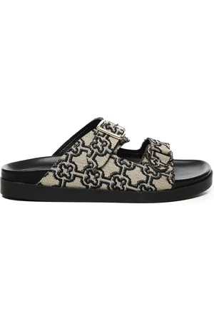 V°73 Schoenen, Dames, Zwart, 40 EU, Zwarte Leren Open Teen Sandalen