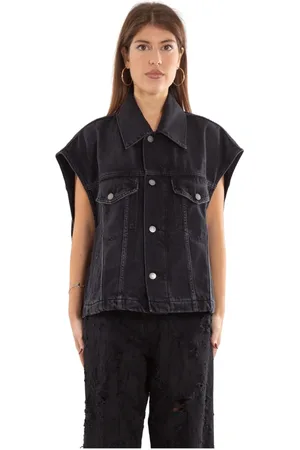 haikure Blouses & Shirts, Dames, Zwart, S, Denim, Oversize Denim Vest