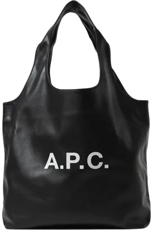 A.P.C. Tassen, Dames, Zwart, ONE Size, Leer, Zwarte leren tas