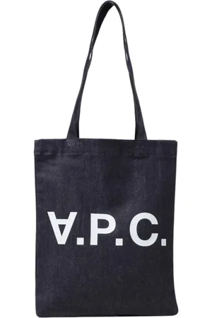 A.P.C. Tassen, Dames, Blauw, ONE Size, Blauwe Logo Tote Tas
