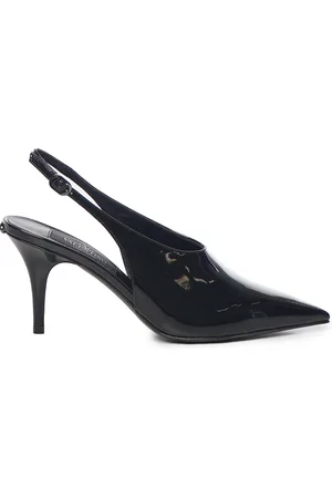 VALENTINO GARAVANI Schoenen, Dames, Zwart, 41 EU, Zwarte Patentleren Slingback Hakken