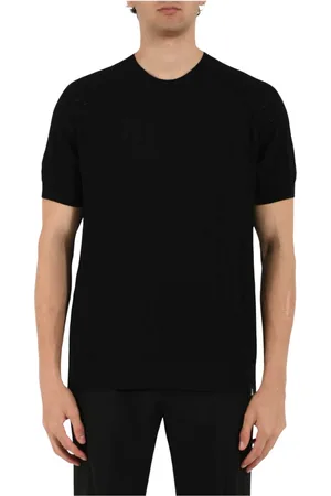Patrizia Pepe Tops, Heren, Zwart, XL, Katoen, Slim Fit Filo T-shirt