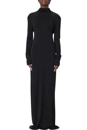 Khaite Kleedjes, Dames, Zwart, S, Zwarte Elegante Midi Jurk