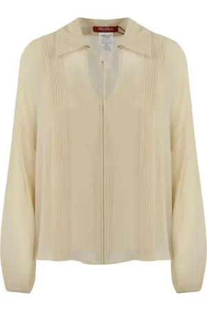 Max Mara Blouses & Shirts, Dames, , L, Elegante Zijden V-hals Blouse