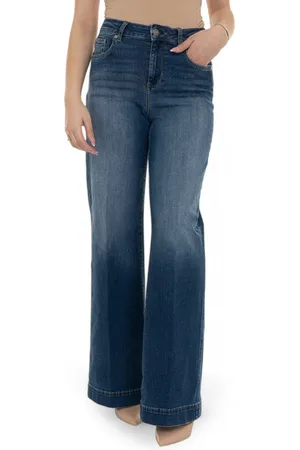 Liu Jo Jeans, Dames, Blauw, W28, Denim, Authentieke Denim Wide Leg Jeans