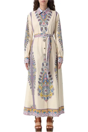 Etro Kleedjes, Dames, , S, Katoen, Elegante Paisley Maxi Jurk
