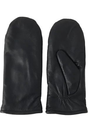Part Two Accessoires, Dames, Zwart, 7 1/2 IN, Leer, Fiori Leren Handschoenen