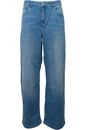 Liu Jo Jeans, Dames, Blauw, W27, Katoen, Wijde Pijp Katoenen Jeans
