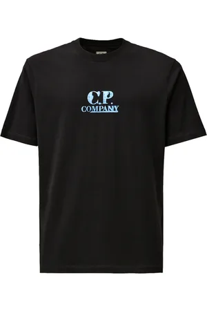 C.P. Company Tops, Heren, Blauw, XL, Katoen, Grafische Print Katoenen T-shirt Regular Fit