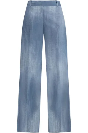 ERMANNO SCERVINO Broeken, Dames, Blauw, L, Elegante Palazzo Broek