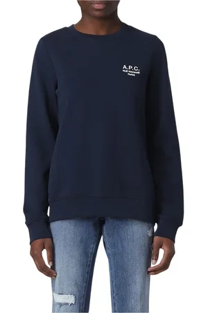 A.P.C. Sweatshirts & Hoodies, Dames, Blauw, M, Katoen, Navy Sweatshirt Relaxte Pasvorm