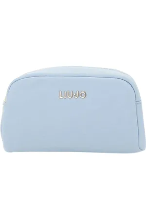 Liu Jo Tassen, Dames, Blauw, ONE Size, Leer, Zwarte Cosmetische Tas Met Ritssluiting