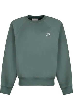 Ami Sweatshirts & Hoodies, Heren, Groen, L, Katoen, Klei Logo Borduurwerk Sweatshirt