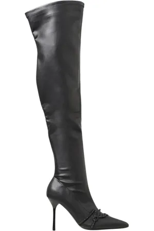 Karl Lagerfeld Schoenen, Dames, Zwart, 41 EU, Overthe Knee Pointed Toe Laarzen