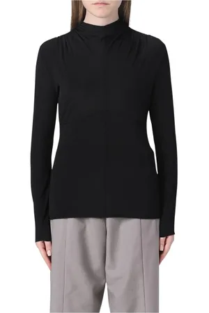 Jil Sander Tops, Dames, Zwart, M, Polyester, Zwarte longsleeve top