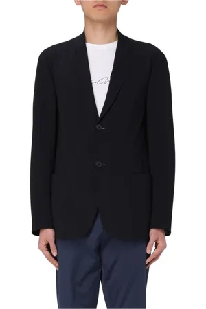 Giorgio Armani Jassen, Heren, Blauw, M, Wol, Blauwe Wollen Blazer