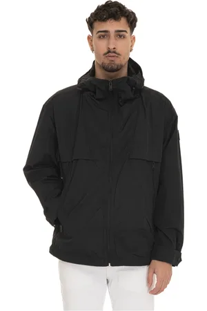 HUGO BOSS Jassen, Heren, Zwart, XL, Polyester, Hooded Harrington Jack met Logo