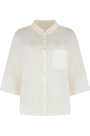 120% Lino Blouses & Shirts, Dames, , S, Linnen, Linnen overhemd met zijsplitten