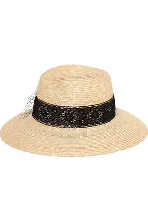 Borsalino Accessoires, Dames, , S, Elegante Strohoed met Kantband