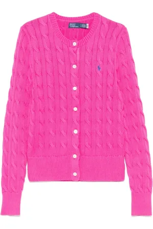 Ralph Lauren Truien, Dames, Roze, XS, Katoen, Fuchsia Geborduurd Logo Sweater