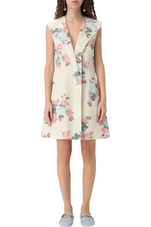 Serafini Kleedjes, Dames, , S, Katoen, Bloemen A-Lijn Mini Jurk