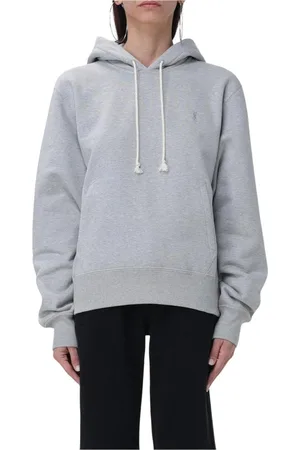 Saint Laurent Sweatshirts & Hoodies, Dames, Grijs, M, Katoen, Comfortabele Katoenen Hoodie