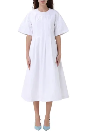 add Kleedjes, Dames, Wit, S, Katoen, Witte Poplin Midi Jurk