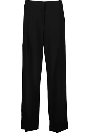 Khaite Broeken, Dames, Zwart, M, Zwarte Rechte High-Waisted Broek